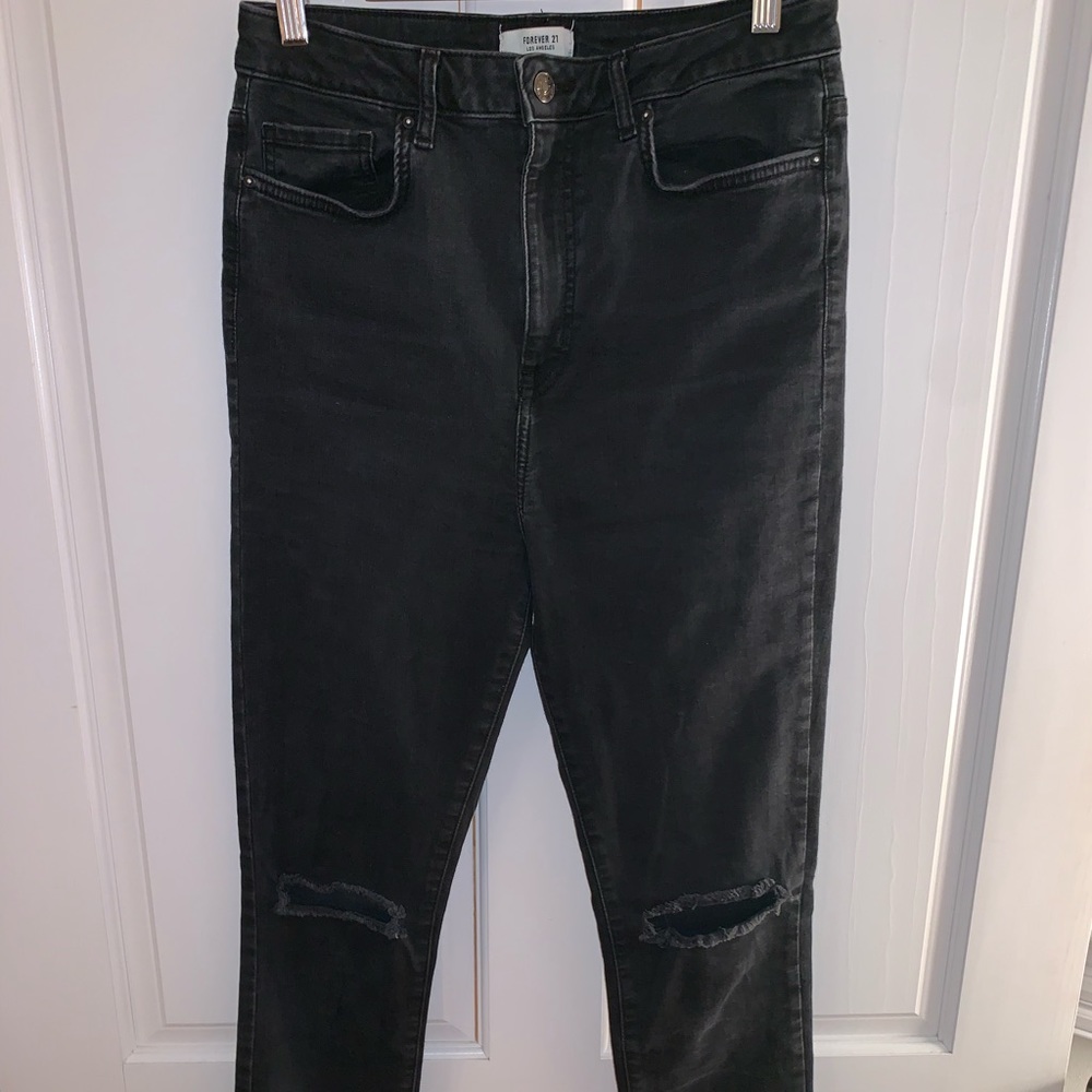 washed black jeggings from forever 21